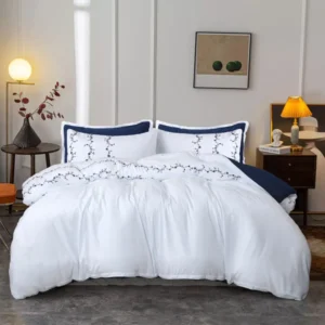 Twilight Flora Embroidered Duvet Cover Set