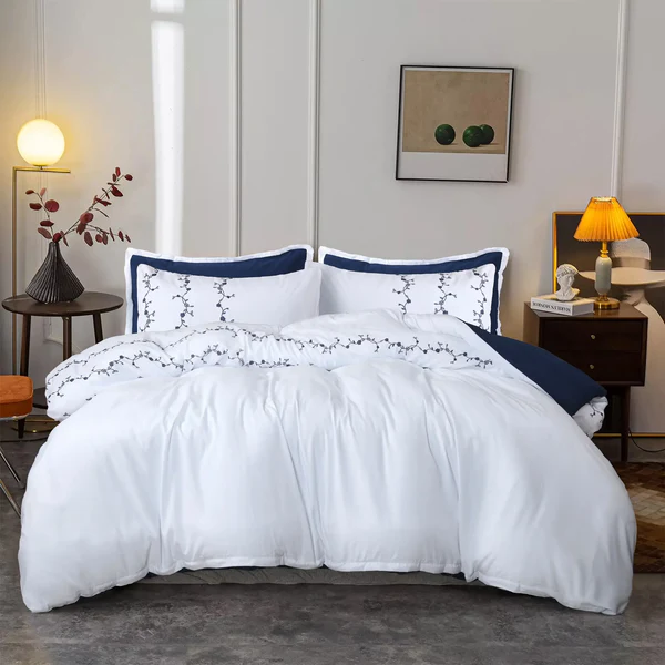 Twilight Flora Embroidered Duvet Cover Set