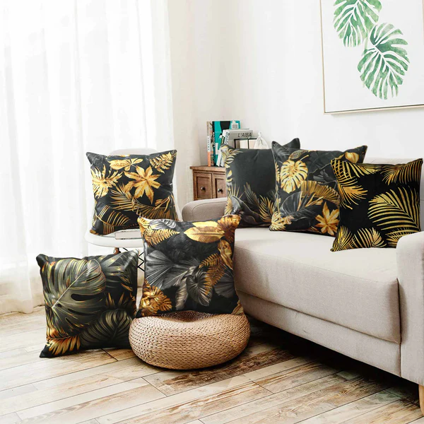 Black & Gold Palm Leaves Mix Pcs Set (Bundle of 6)